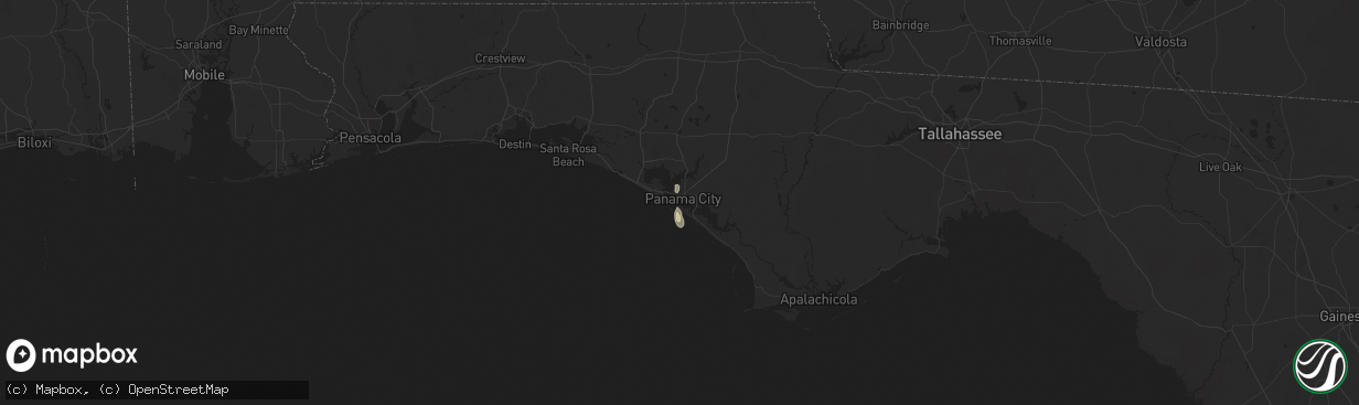 Hail map in Panama City, FL on August 22, 2024