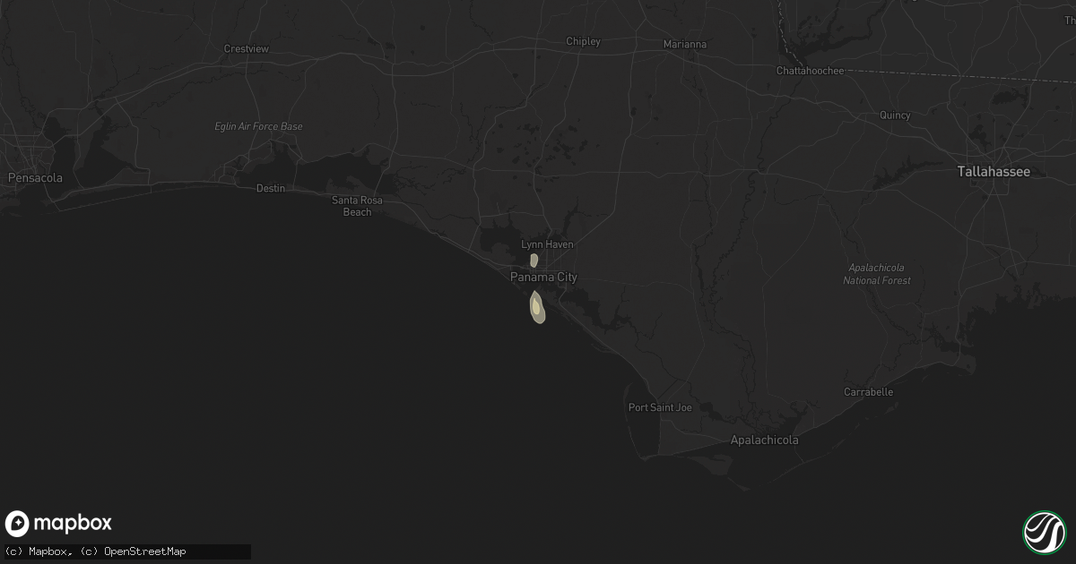 Hail map in Panama City, FL on August 22, 2024
