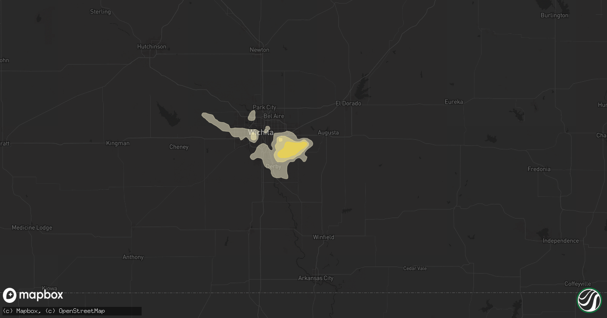 Hail map in Rose Hill, KS on August 22, 2024