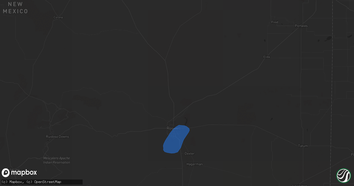 Hail map in Roswell, NM on August 22, 2024