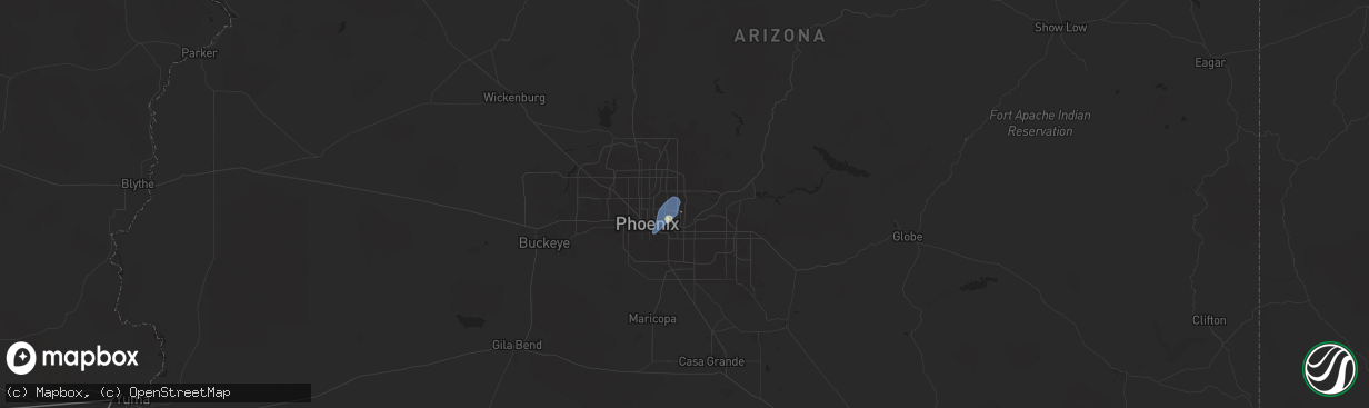 Hail map in Scottsdale, AZ on August 22, 2024