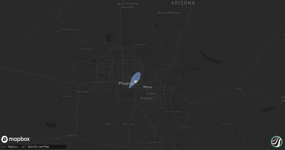 Hail map in Scottsdale, AZ on August 22, 2024