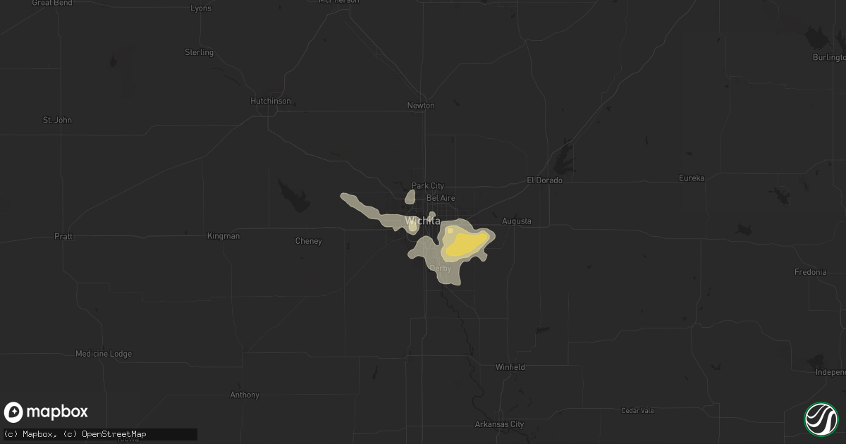 Hail map in Wichita, KS on August 22, 2024