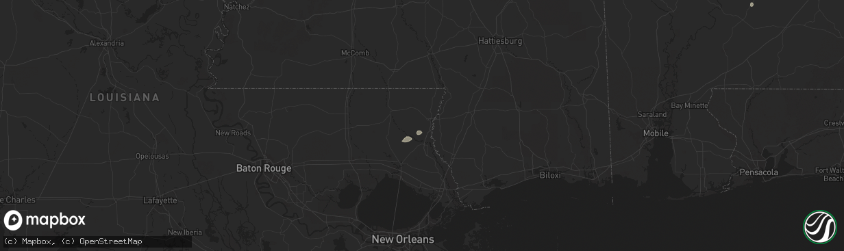 Hail map in Bogalusa, LA on August 22, 2025