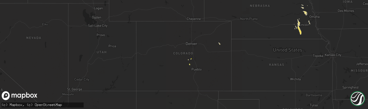 Hail map in Colorado on August 22, 2025