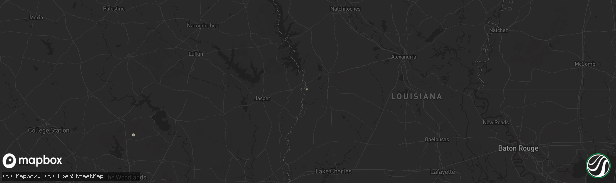 Hail map in Evans, LA on August 22, 2025