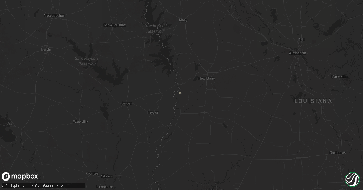 Hail map in Evans, LA on August 22, 2025