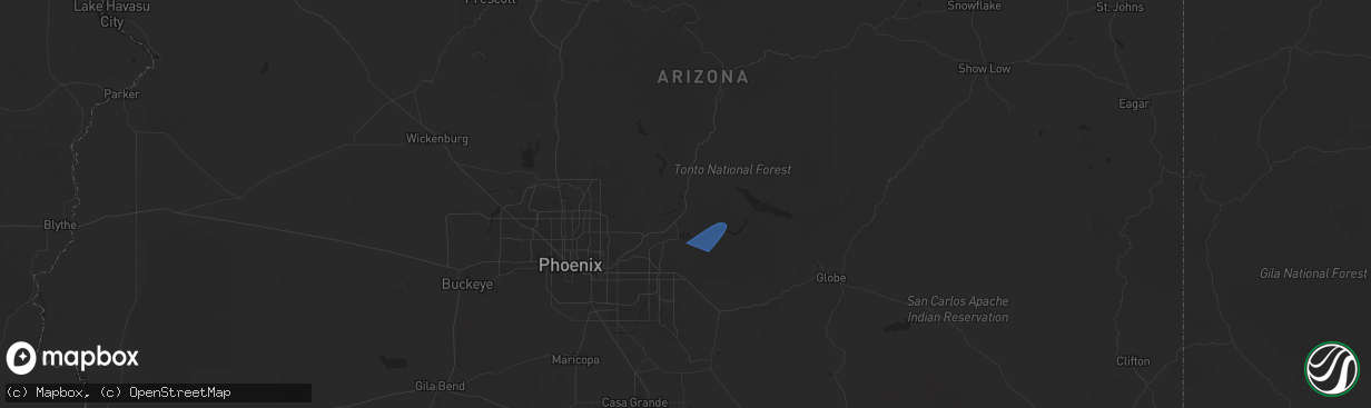 Hail map in Fort Mcdowell, AZ on August 22, 2025