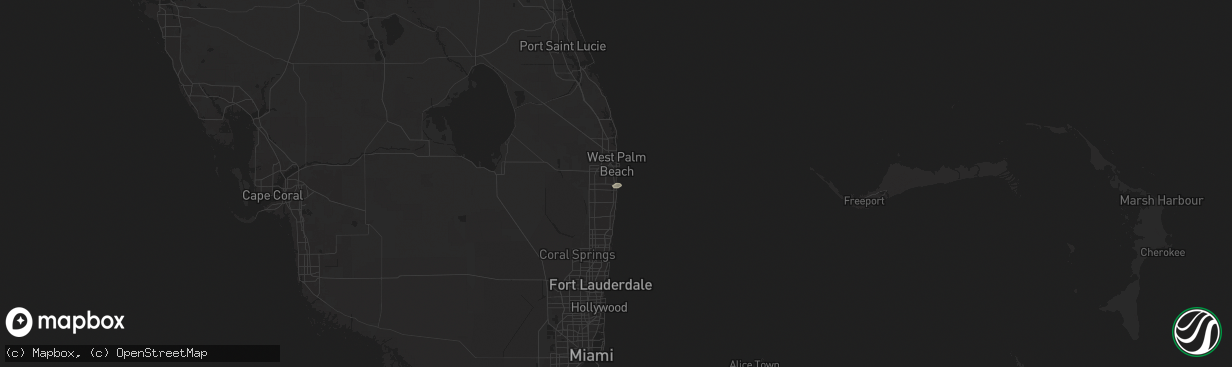 Hail map in Lake Worth Beach, FL on August 22, 2025