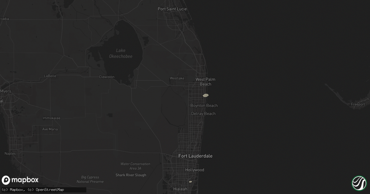 Hail map in Lake Worth, FL on August 22, 2025