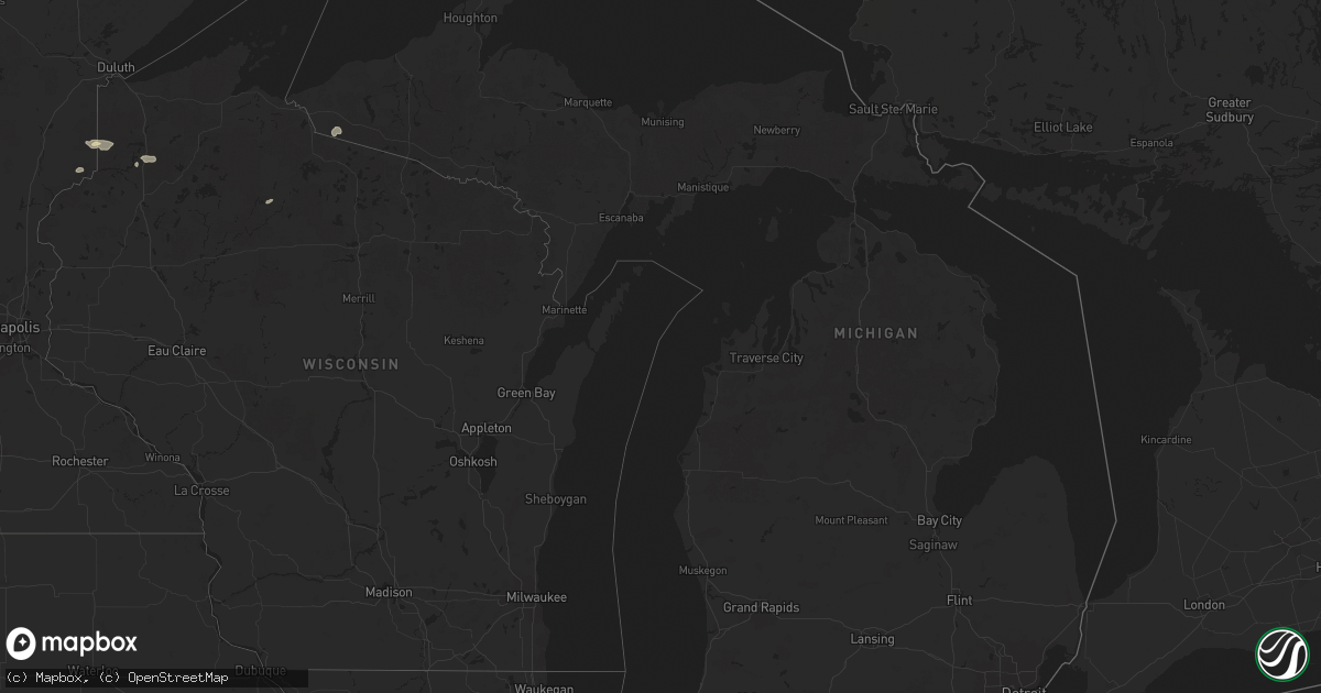 Hail map in Michigan on August 22, 2025
