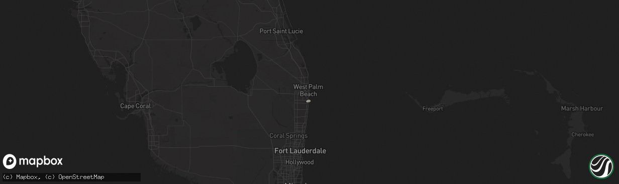 Hail map in Palm Beach, FL on August 22, 2025