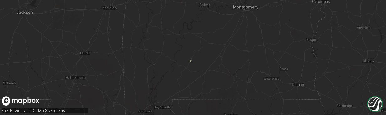 Hail map in Peterman, AL on August 22, 2025