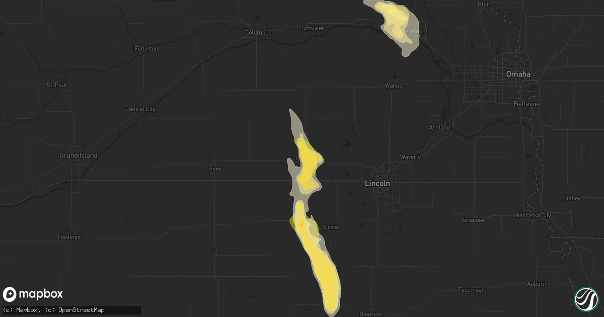 Hail map in Seward, NE on August 22, 2025