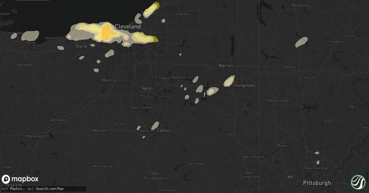 Hail map in Atwater, OH on August 22, 2026