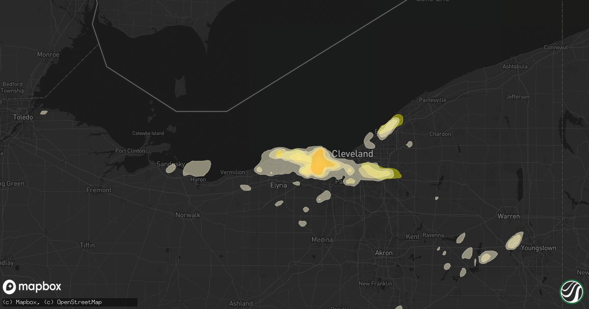 Hail map in Avon Lake, OH on August 22, 2026