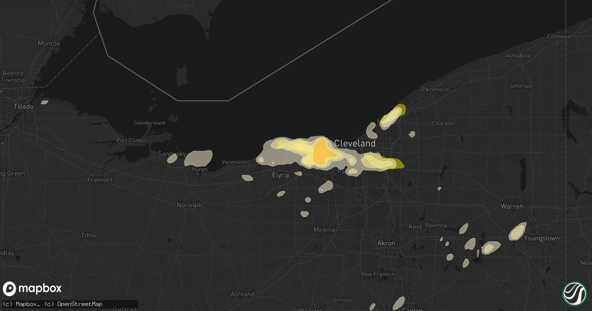 Hail map in Avon, OH on August 22, 2026