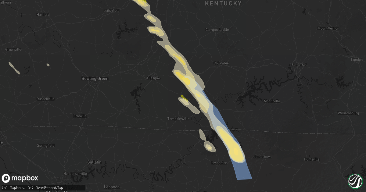 Hail map in Beaumont, KY on August 22, 2026
