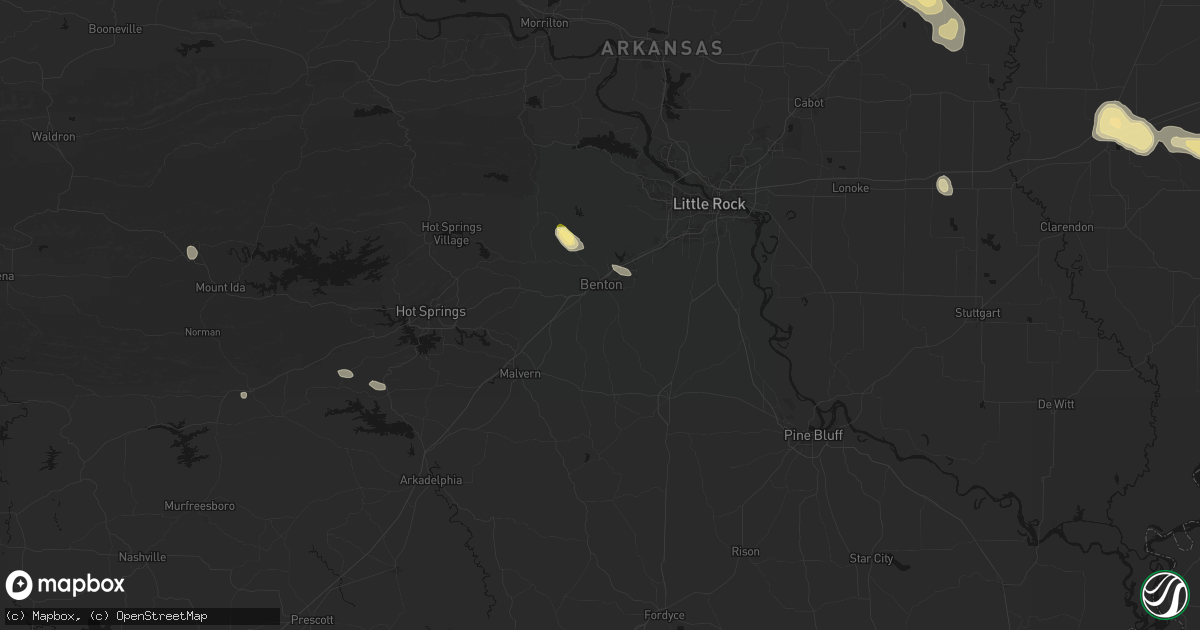 Hail map in Benton, AR on August 22, 2026