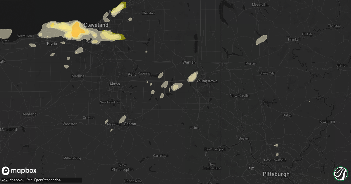 Hail map in Berlin Center, OH on August 22, 2026