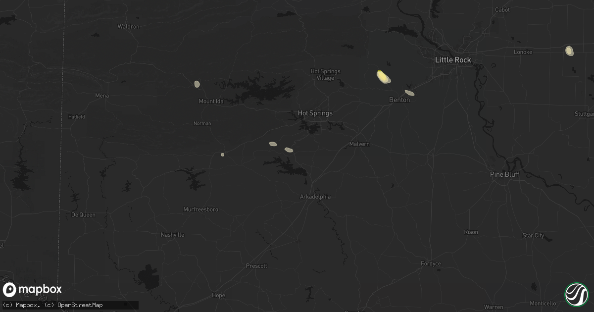 Hail map in Bismarck, AR on August 22, 2026