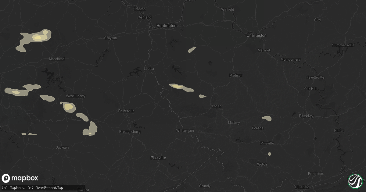 Hail map in Breeden, WV on August 22, 2026