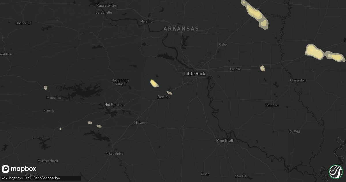 Hail map in Bryant, AR on August 22, 2026