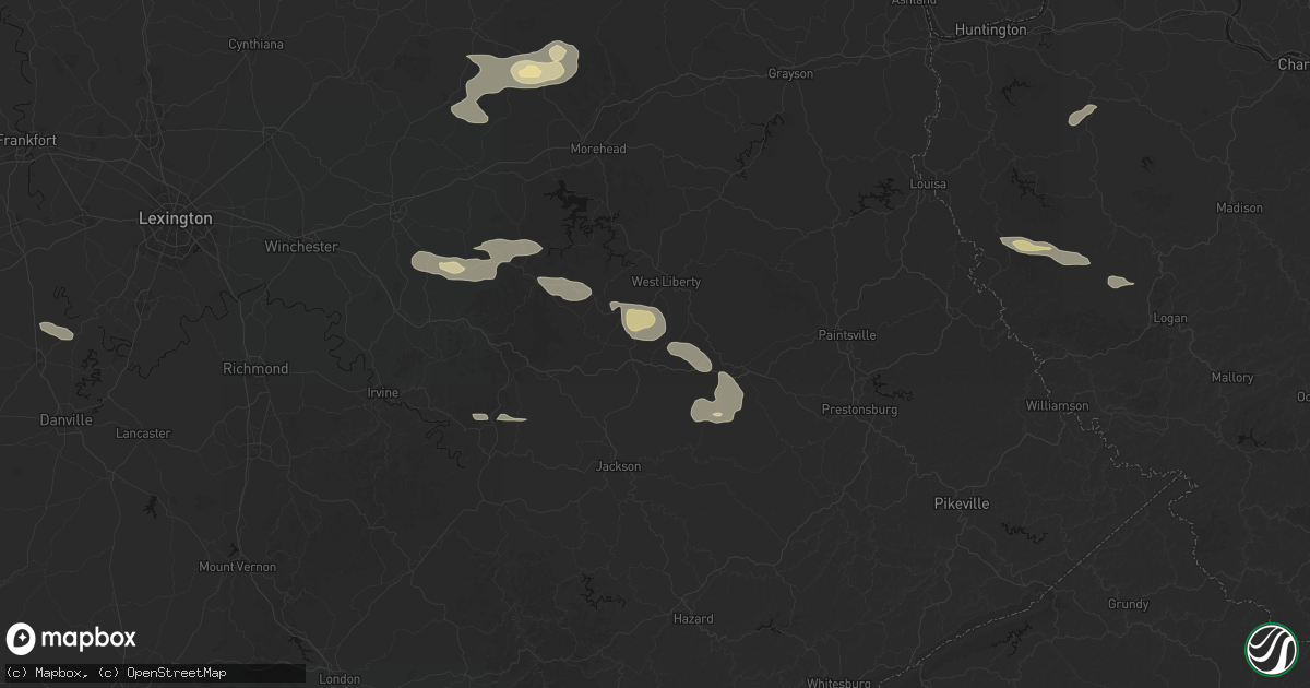 Hail map in Cannel City, KY on August 22, 2026
