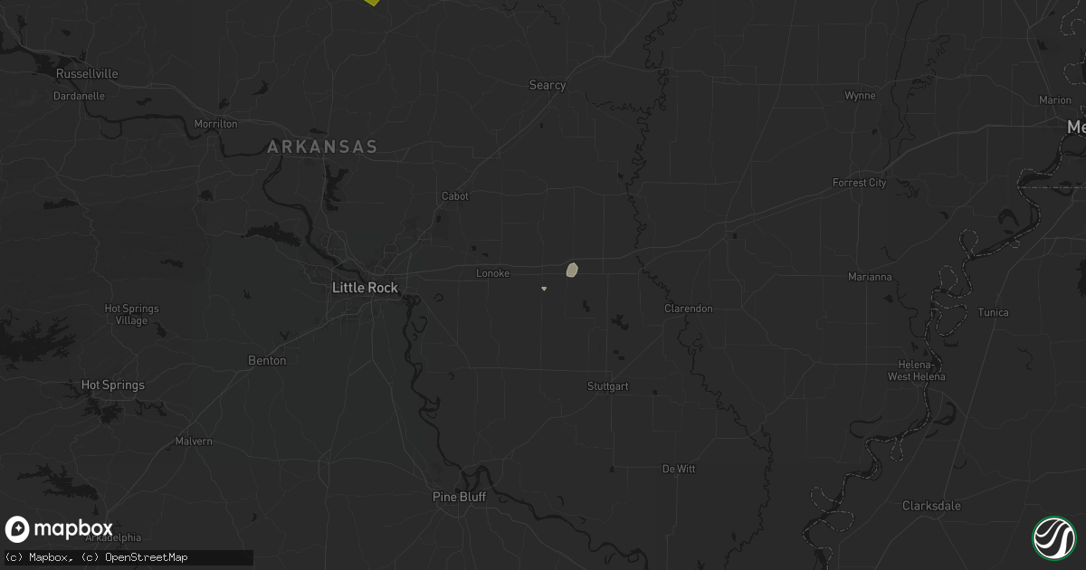Hail map in Carlisle, AR on August 22, 2026