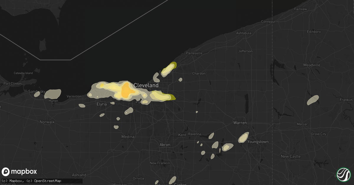 Hail map in Chagrin Falls, OH on August 22, 2026