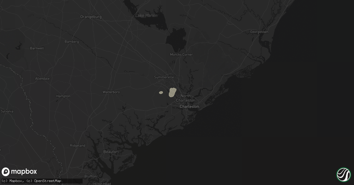 Hail map in Charleston Afb, SC on August 22, 2026