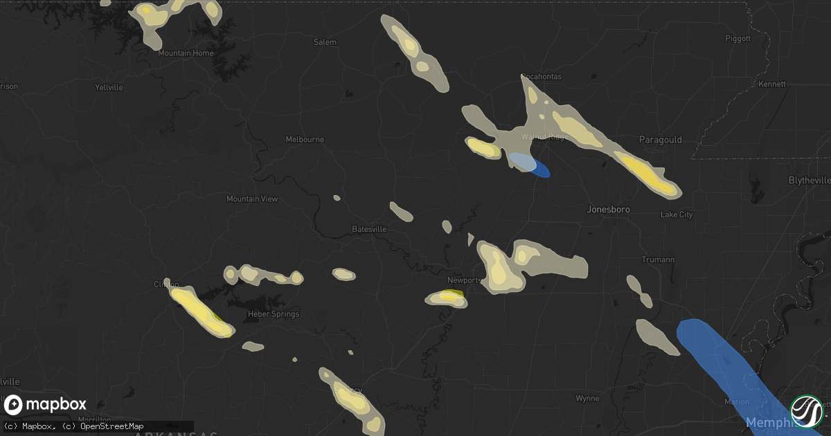 Hail map in Charlotte, AR on August 22, 2026