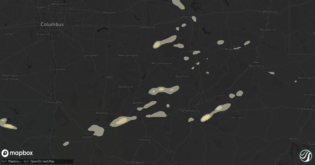 Hail map in Chesterhill, OH on August 22, 2026