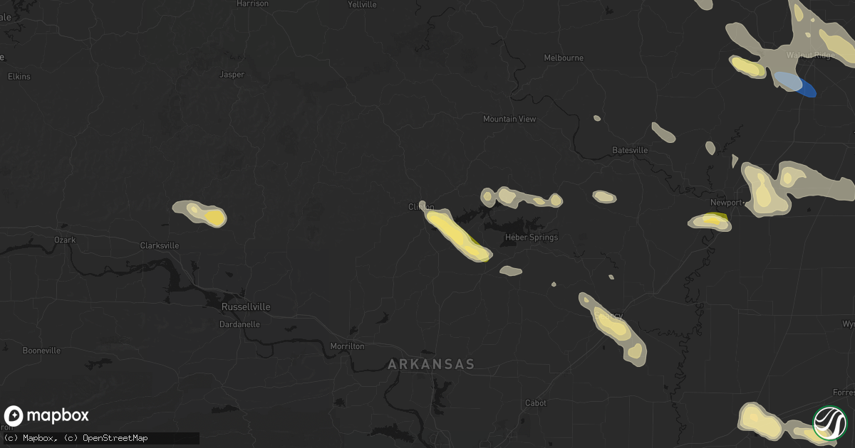 Hail map in Choctaw, AR on August 22, 2026