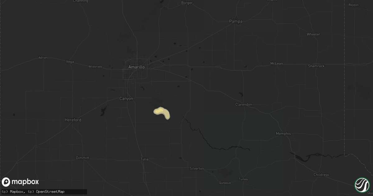 Hail map in Claude, TX on August 22, 2026