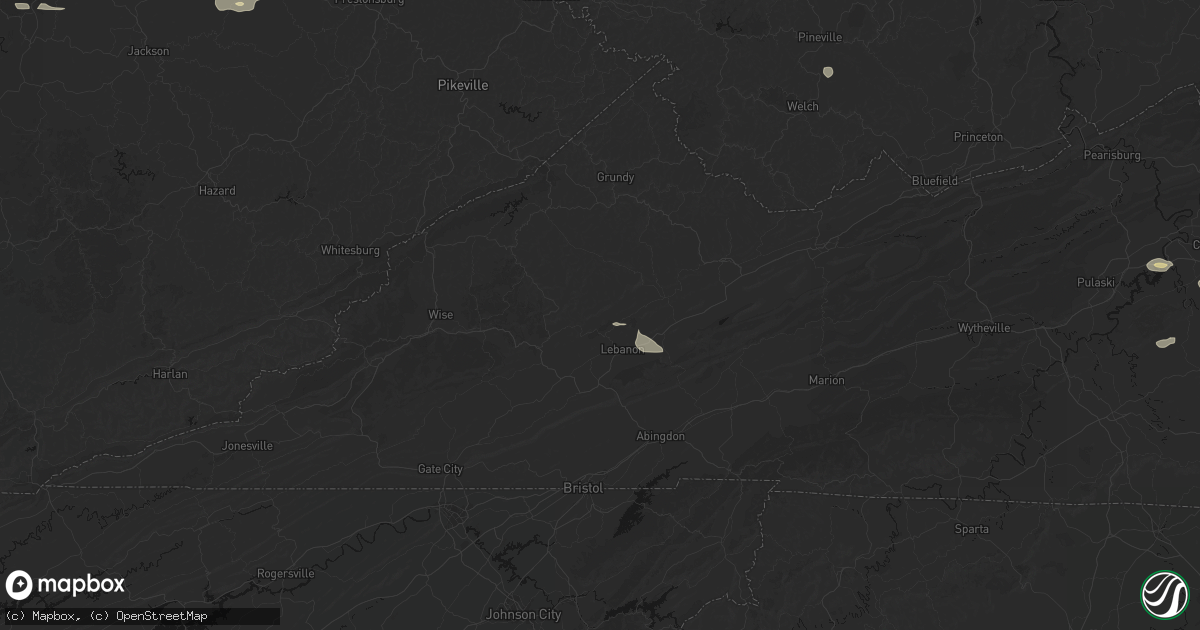 Hail map in Cleveland, VA on August 22, 2026