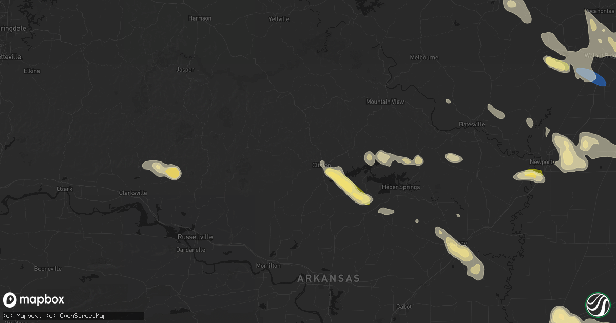 Hail map in Clinton, AR on August 22, 2026