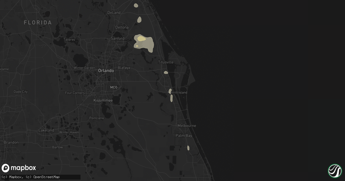 Hail map in Cocoa, FL on August 22, 2026