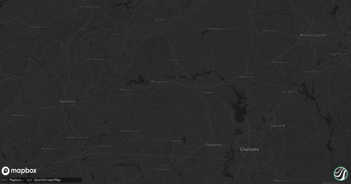 Hail map in Connelly Springs, NC on August 22, 2026