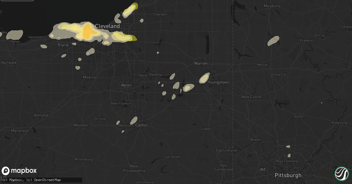 Hail map in Deerfield, OH on August 22, 2026