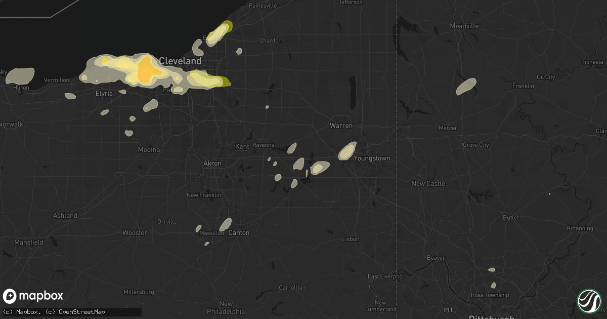 Hail map in Diamond, OH on August 22, 2026