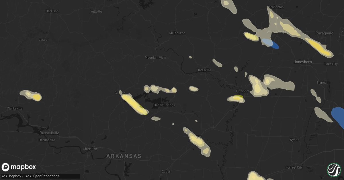 Hail map in Drasco, AR on August 22, 2026