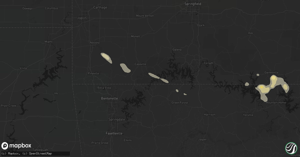 Hail map in Eagle Rock, MO on August 22, 2026