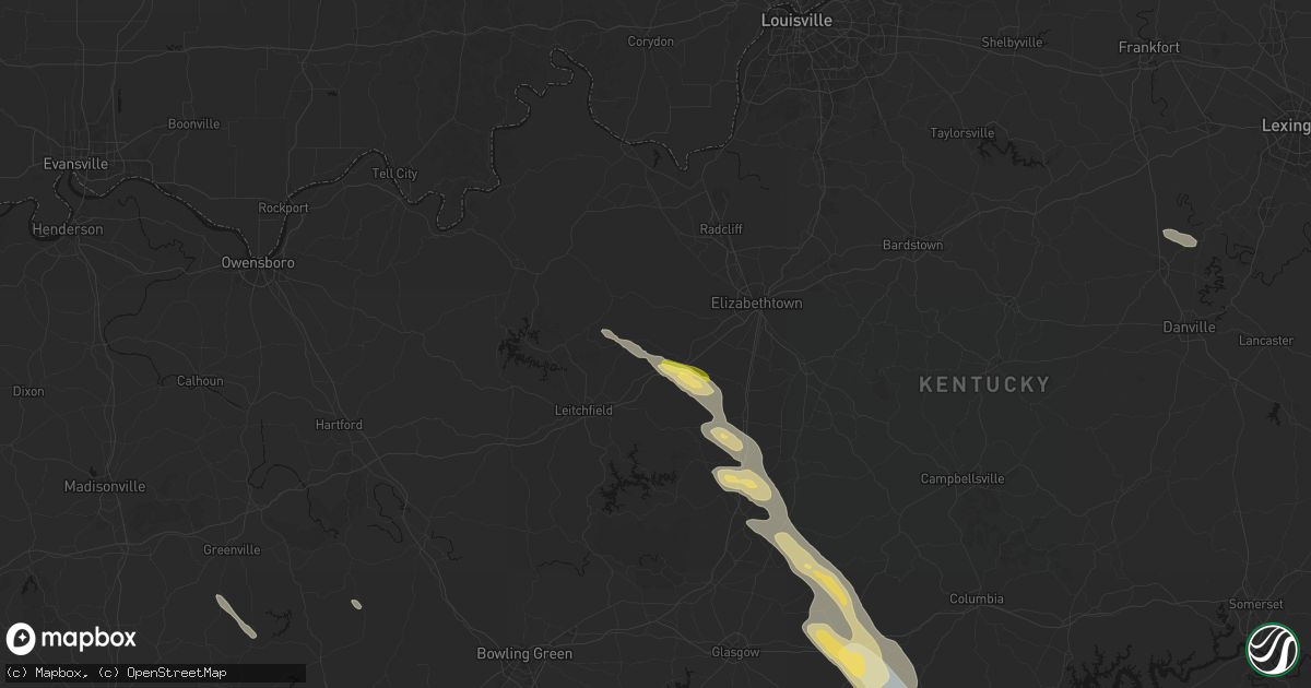 Hail map in Eastview, KY on August 22, 2026