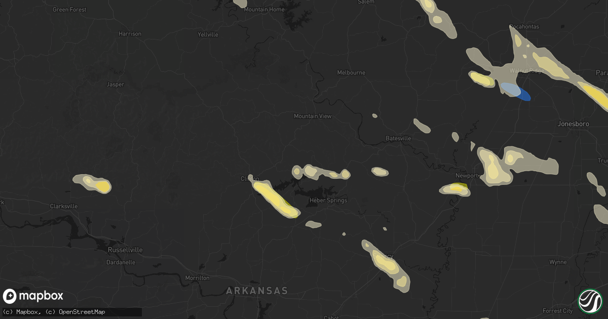 Hail map in Edgemont, AR on August 22, 2026