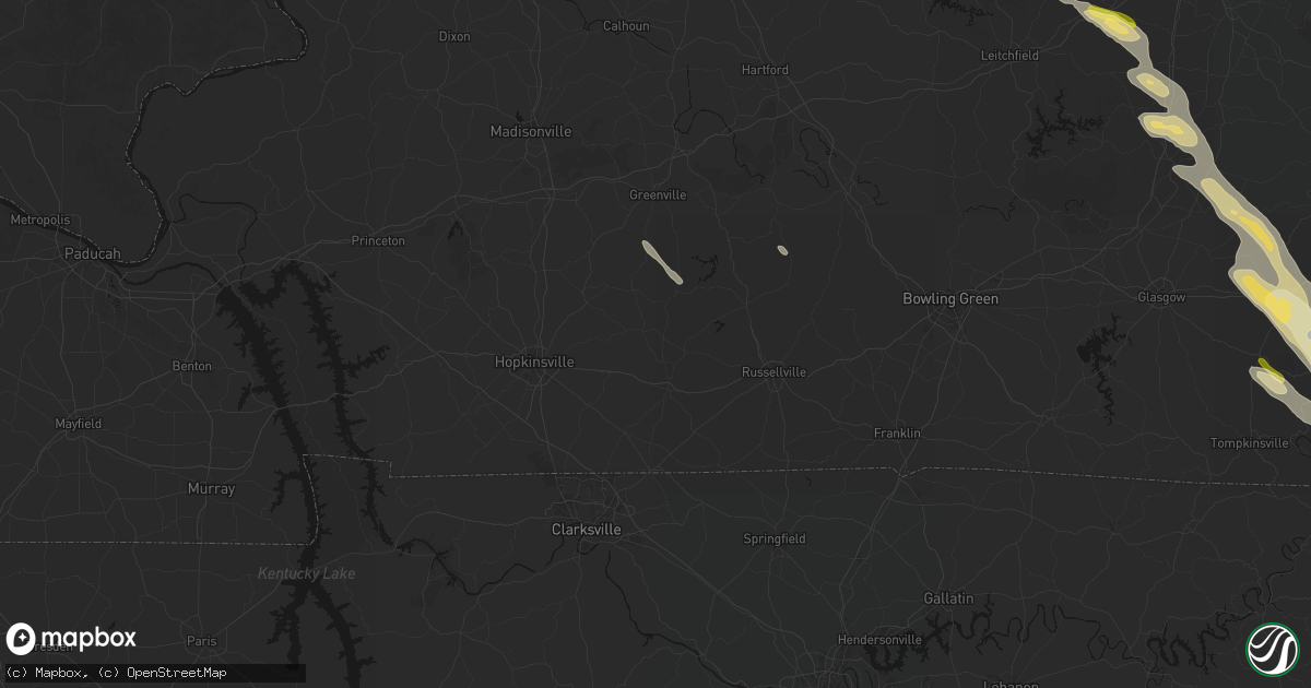 Hail map in Elkton, KY on August 22, 2026