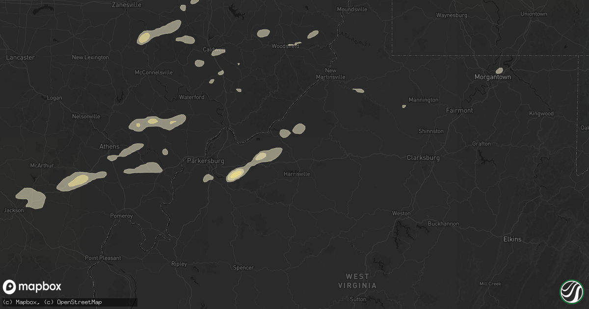 Hail map in Ellenboro, WV on August 22, 2026