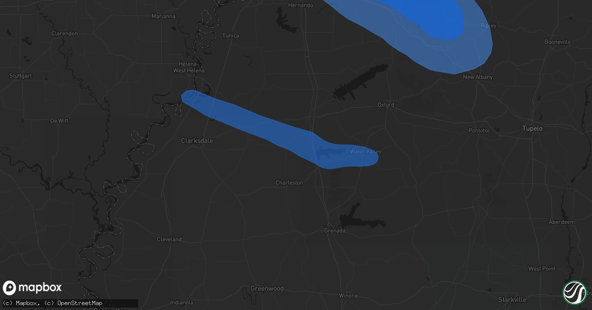 Hail map in Enid, MS on August 22, 2026