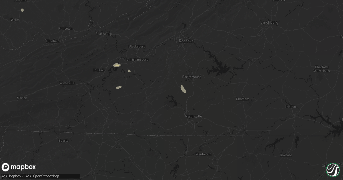 Hail map in Ferrum, VA on August 22, 2026