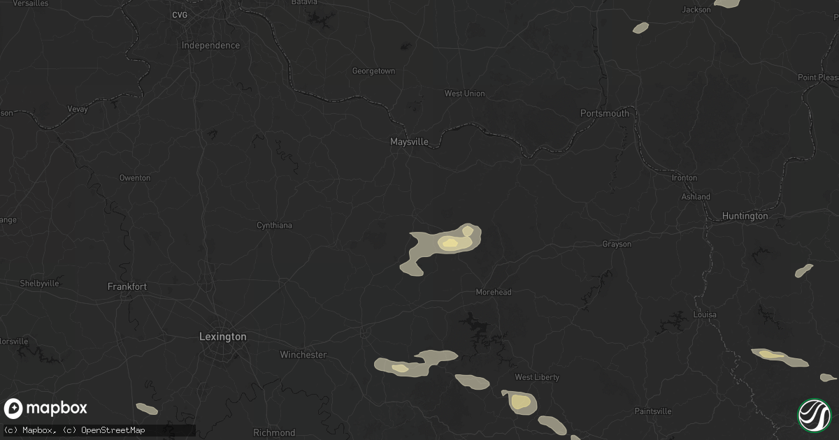 Hail map in Flemingsburg, KY on August 22, 2026